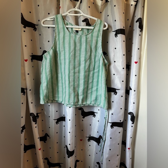 Universal Thread White and Green Striped Blouse - Picture 1 of 3